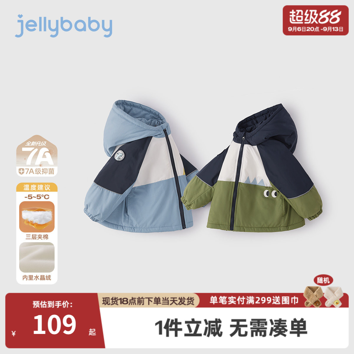 儿童棉衣冬季2女童棉服加厚保暖小童加绒外套秋冬3岁宝宝冬装棉袄