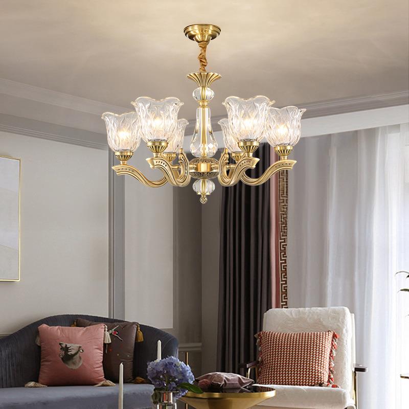 欧式吊灯客厅灯轻奢全铜水晶温馨浪漫卧室灯餐厅简约美式别墅大灯