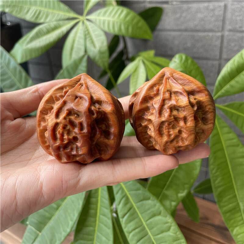 天然陈化老料崖柏核桃木雕核桃手球崖柏核桃摆件手把件手捻