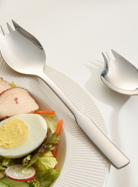 井柚316不锈钢两用叉勺一体沙拉勺沙律叉甜品蛋糕叉水果叉子餐叉