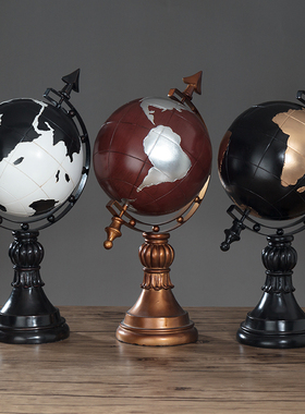 速发欧式地球仪摆件经纬厅创意家居客仪装饰品工艺公品摆饰办礼桌