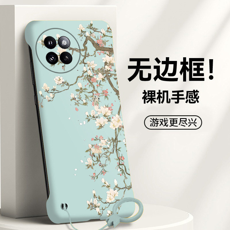 送挂环白兰花适用小米civi4pro手机壳civi5pro无边框Civi3/2散热红米note9pro新款mix4半包超薄小米9硬1s女