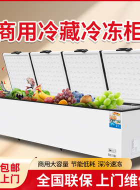 商用冷藏冷冻柜卧式冰柜保鲜大容量冰箱速冻家用两用大冰箱速冻柜