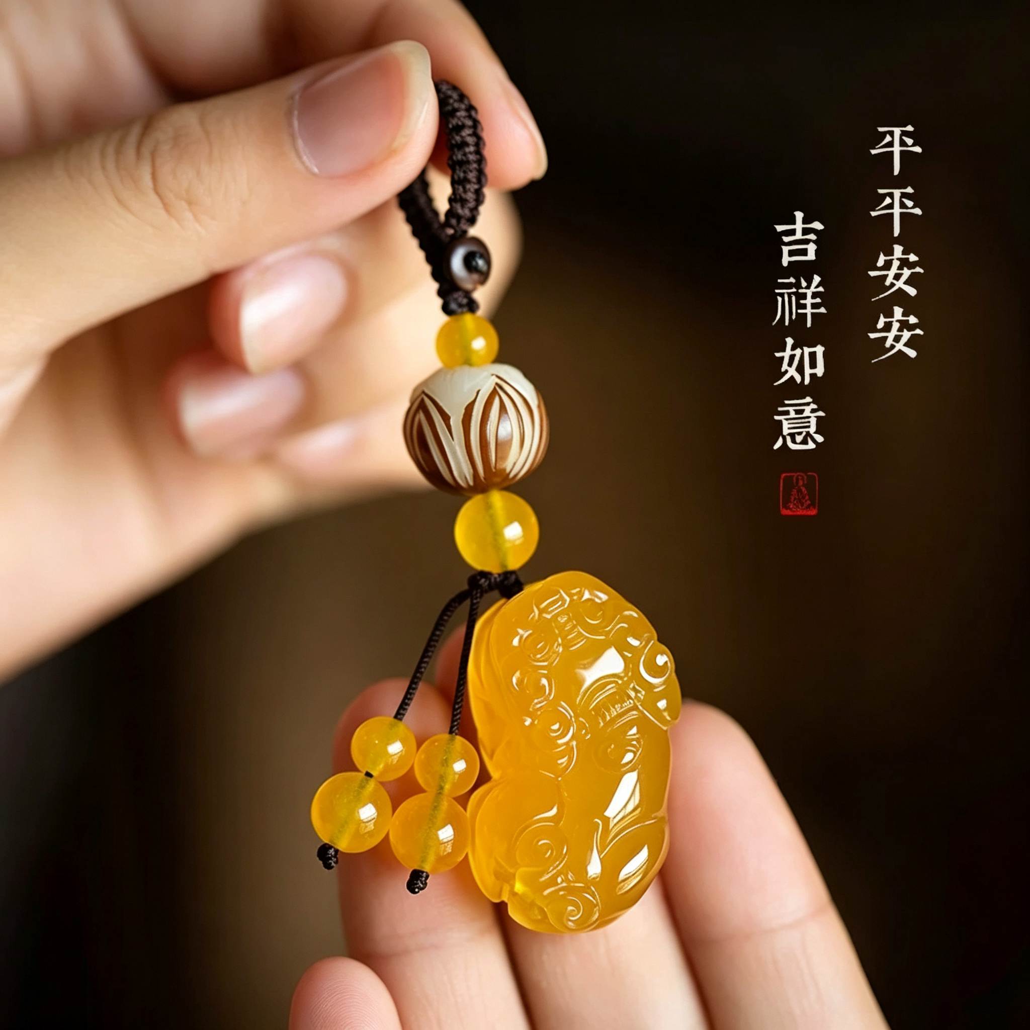 汽车钥匙扣玛瑙玉石招财貔貅高档挂饰男车载挂件情侣创意高级感女