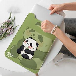 熊猫笔记本内胆包女无磁适用华为matebook14寸平板电脑保护套联想小新13苹果macbook15翻盖内胆包