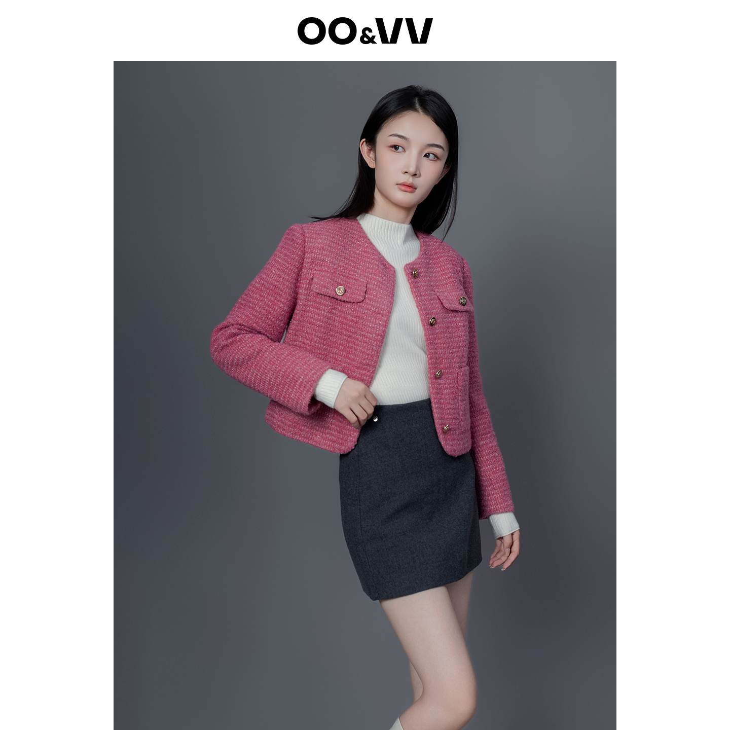 oo&vv巨好看小个子羽绒小香风外套女2025冬季新款保暖长袖短外套