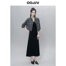 oo&vv复古气质格子衬衫+蕾丝边吊带连衣裙两件套女装2025夏季新款