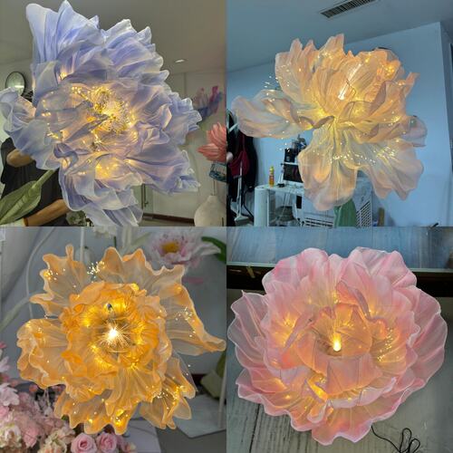 电动开合花自动感应仿真假花装饰