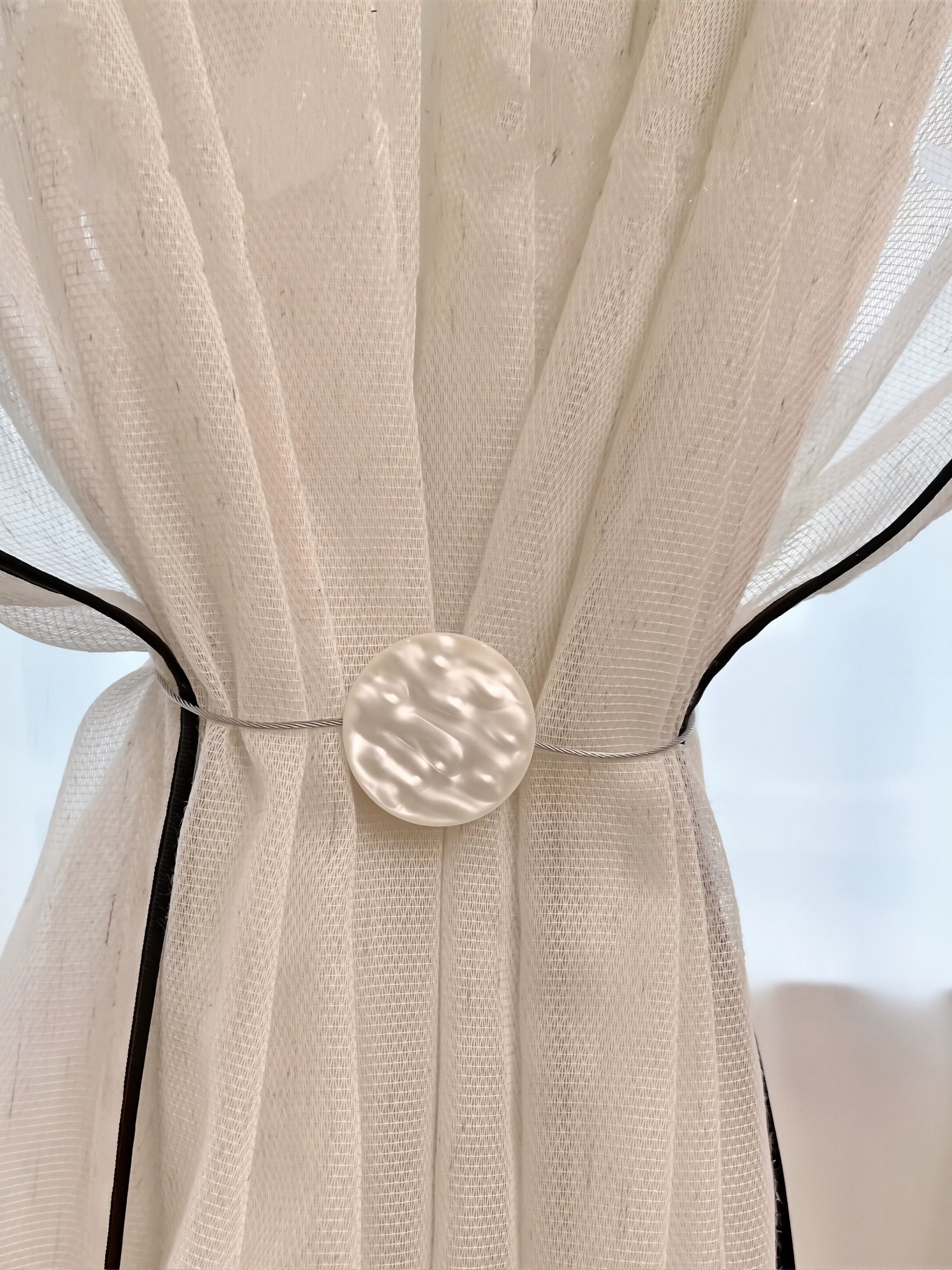 窗帘绑带扣式轻奢高档卧室客厅带磁性挂钩法式窗纱帘磁吸扣绑绳