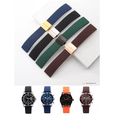 诺莫斯防水橡胶表带 NOMOS柔软硅胶蝴蝶扣折叠扣表链男女20/22mm