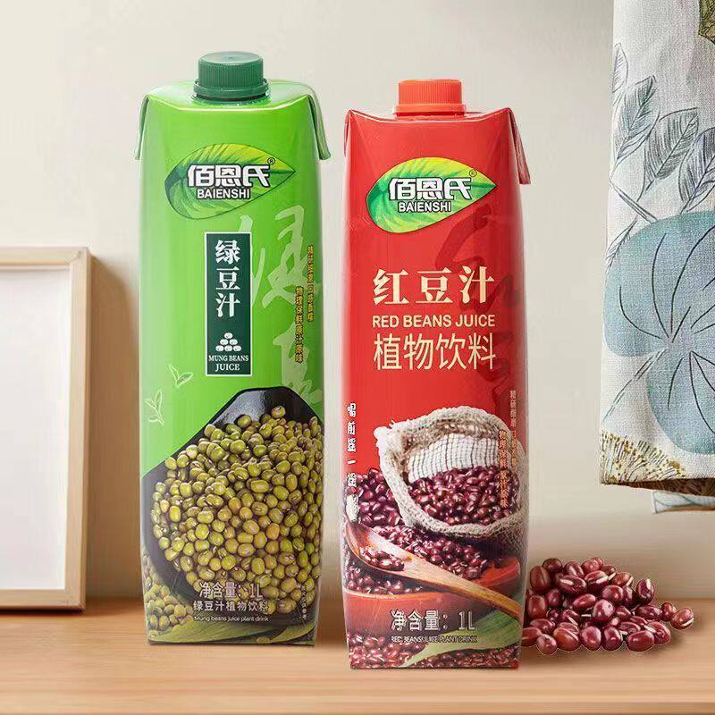 佰恩氏NFC鲜榨红豆汁谷物饮料可代替早餐饱腹感非浓缩还原1升*2瓶