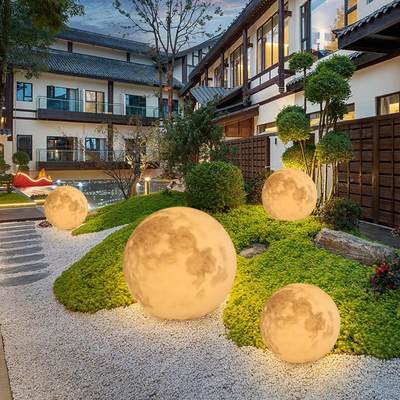 新款户外月球灯花园庭院景观装饰灯月亮防水草坪落地灯发光氛围圆