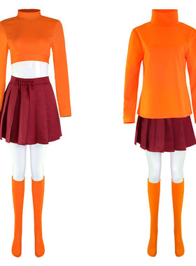 史酷比狗维尔玛cos服角色表演服cooby-DooVelmacosplay服装S