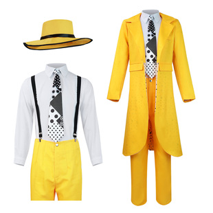 人play西装万圣节服装服金凯瑞JimCarrycos变相怪杰面具