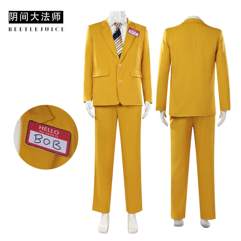 演出服万圣节BOB黄色西装阴间大法师cos服甲壳虫汁2cosplay服装