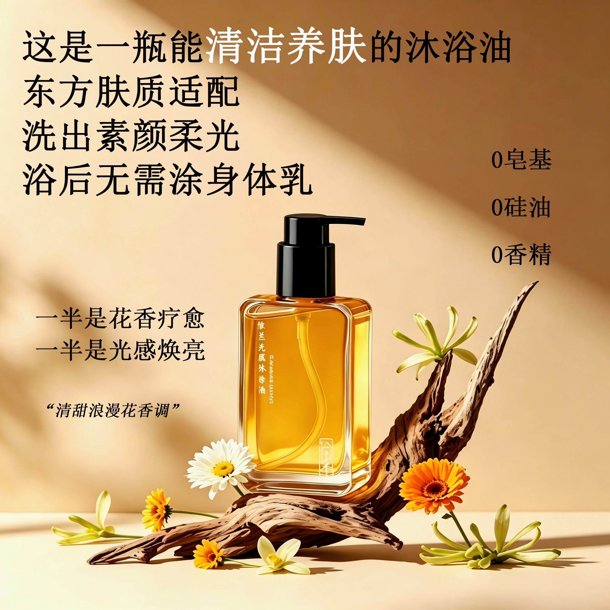 愉禾依兰沐浴油熬夜肌提亮焕肤淡纹紧致身体沐浴油 150ml
