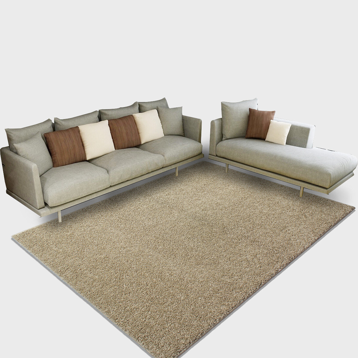 山花地毯客厅茶几垫卧室飘窗床下边满铺地毯纯色圆形地毯现代简约