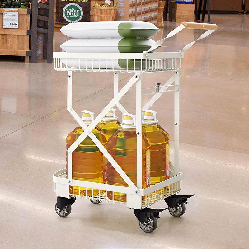 便携式行李快递买菜拉货小推车户外露营小推车家用双层折叠购物车,收纳整理,便携购物车,淘宝优惠券,粉丝福利购,淘宝优惠卷