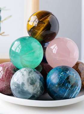 天然黑曜石原石水晶球招财转运防小人神器办公室摆件好运镇宅物件