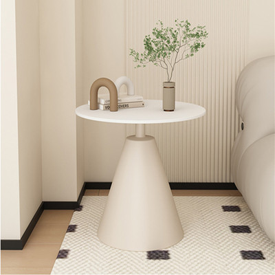 奶油风大师设计岩板边几