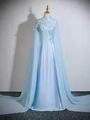 艺考晚礼服新款 高端舞台主持民族声乐演出服学生毕业连衣裙