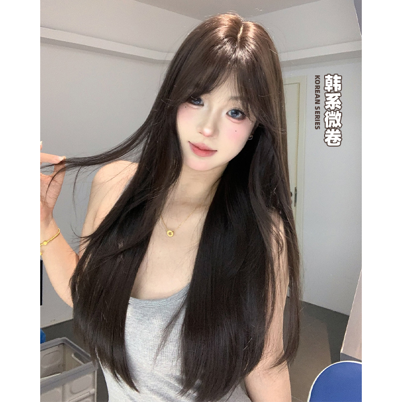 束朵假发新款微卷长直发