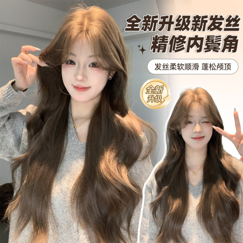 束朵假发新升级发丝中分长卷发