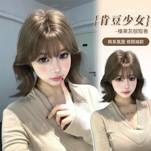 束朵假发新款网红齐刘海短发