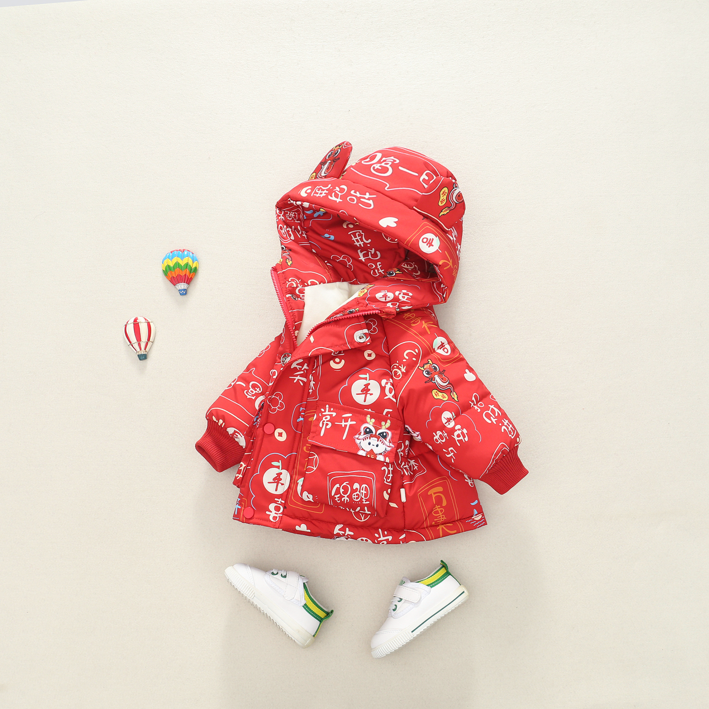 儿童冬装外套棉衣新年服