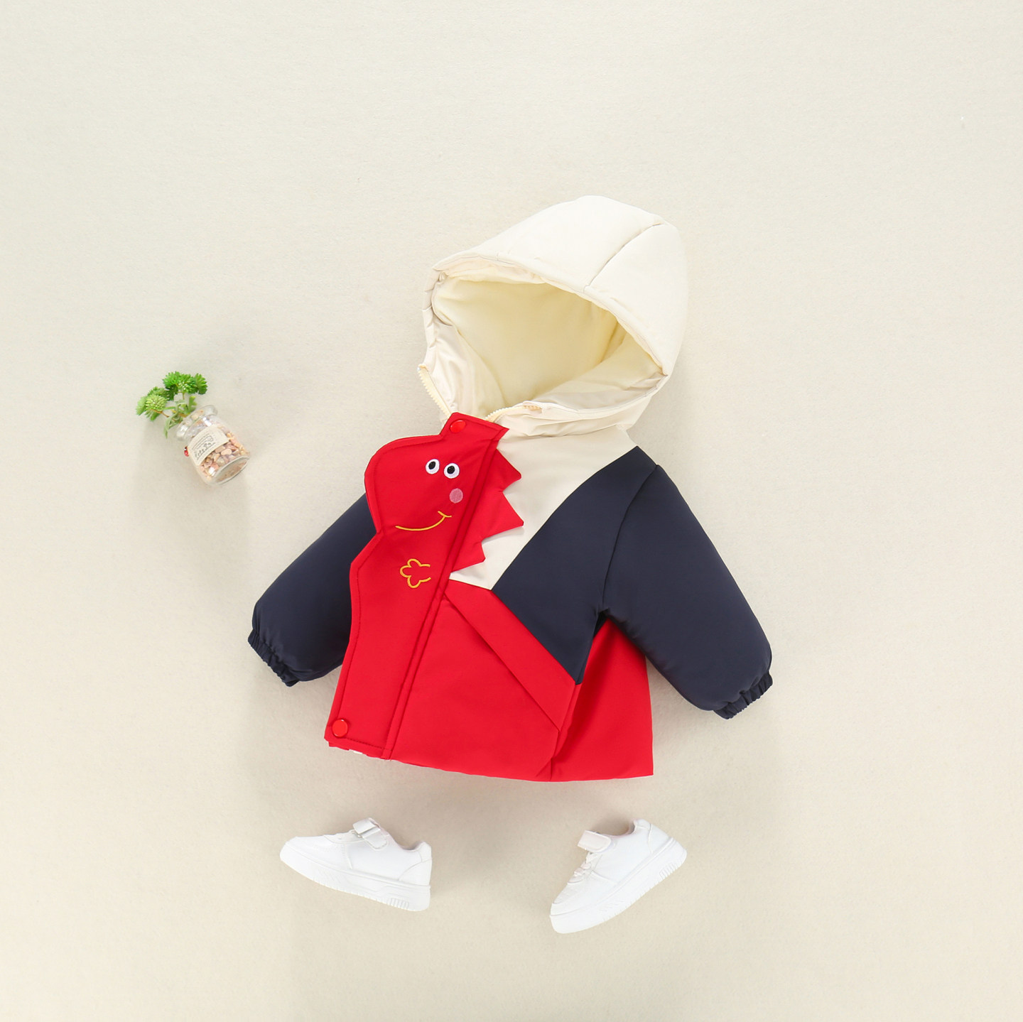 男童冬装外套2025新款卡通连帽棉服加绒加厚小宝宝秋冬保暖冲锋衣