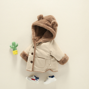 男童棉服冬装洋气小儿童棉袄一岁宝宝夹棉外套婴儿棉衣加厚毛毛衣