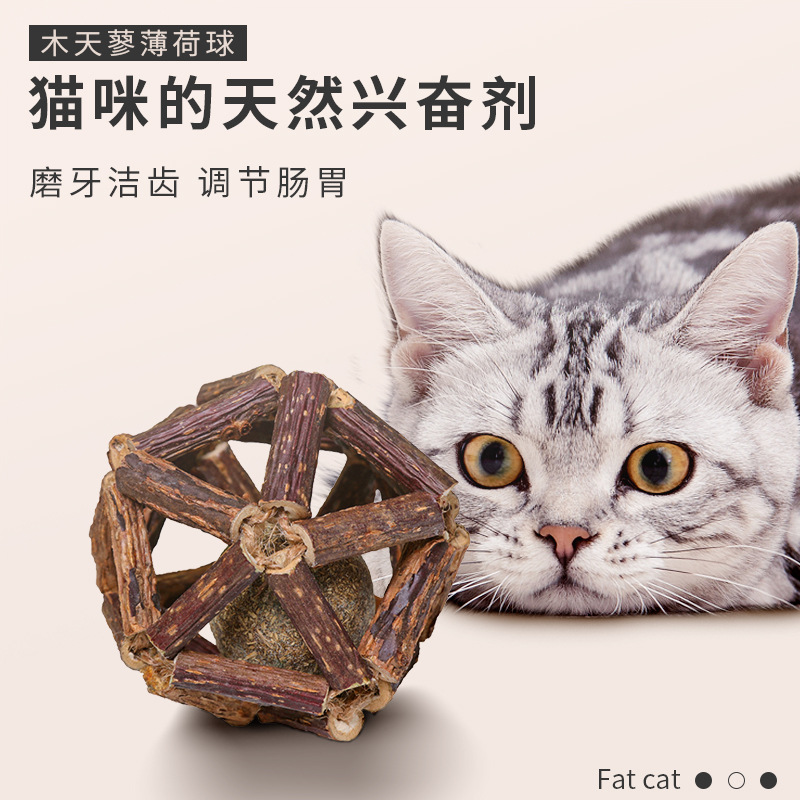 玲瓏球木天蓼貓薄荷逗貓棒貓玩具自嗨解悶貓草球薄荷球貓咪磨牙棒