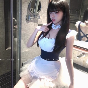 Laluna露娜「女仆大人」女仆厨娘制服可爱cos性感修身萌qqny套装