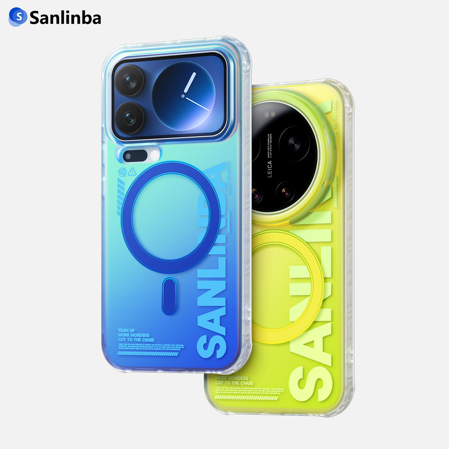 Sanlinba炫彩镭射渐变磁吸手机壳适用小米17Ultra/15ProMax/14多巴胺磨砂保护壳新款原创高级防摔套磁吸支架
