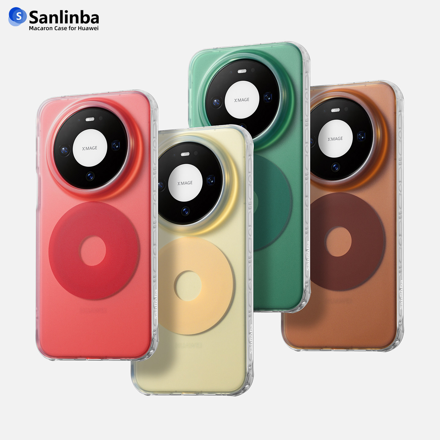 Sanlinba高级感配色磁吸手机壳适用华为Pura90ProMax马卡龙透明保护壳新款简约Mate80ProMax防摔Mate70手机套
