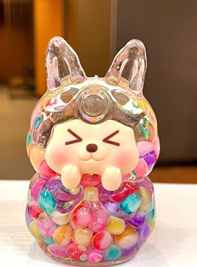 爆款流沙大布布 爆闪kiki塔塔招财猫摆件入油 盲盒盲袋小礼品礼物