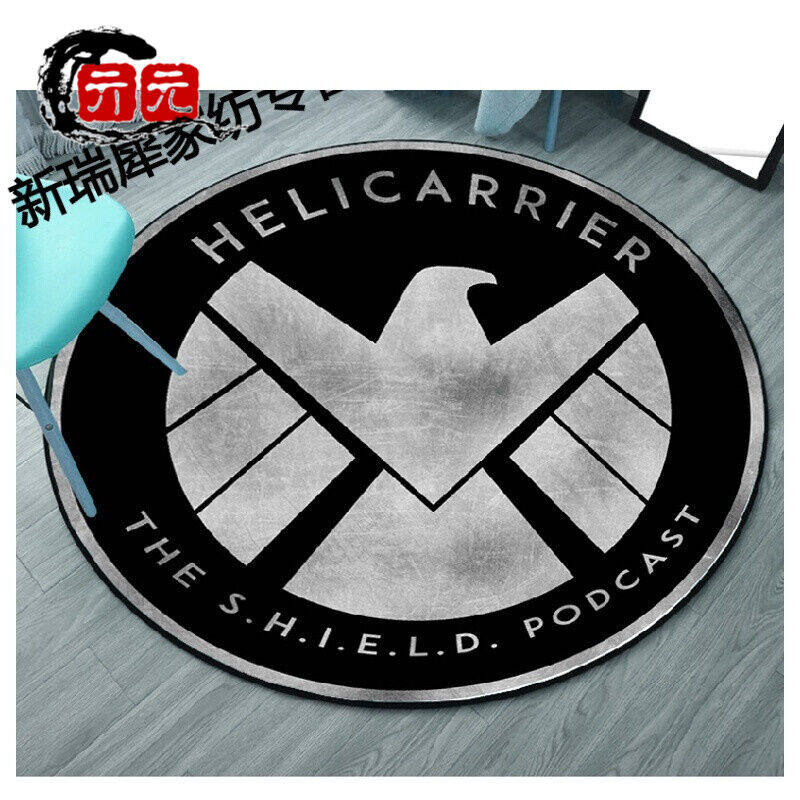 电竞椅地毯圆形美国队长盾牌地毯男孩漫威复仇者个性英伦电竞椅游