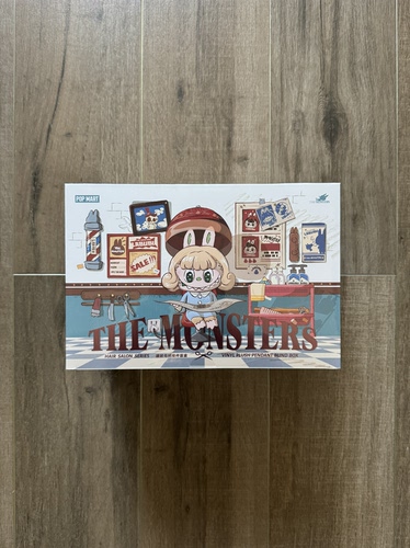 泡泡玛特POPMART拉布布THE MONSTERS 复古理发店搪胶毛绒挂件盲盒