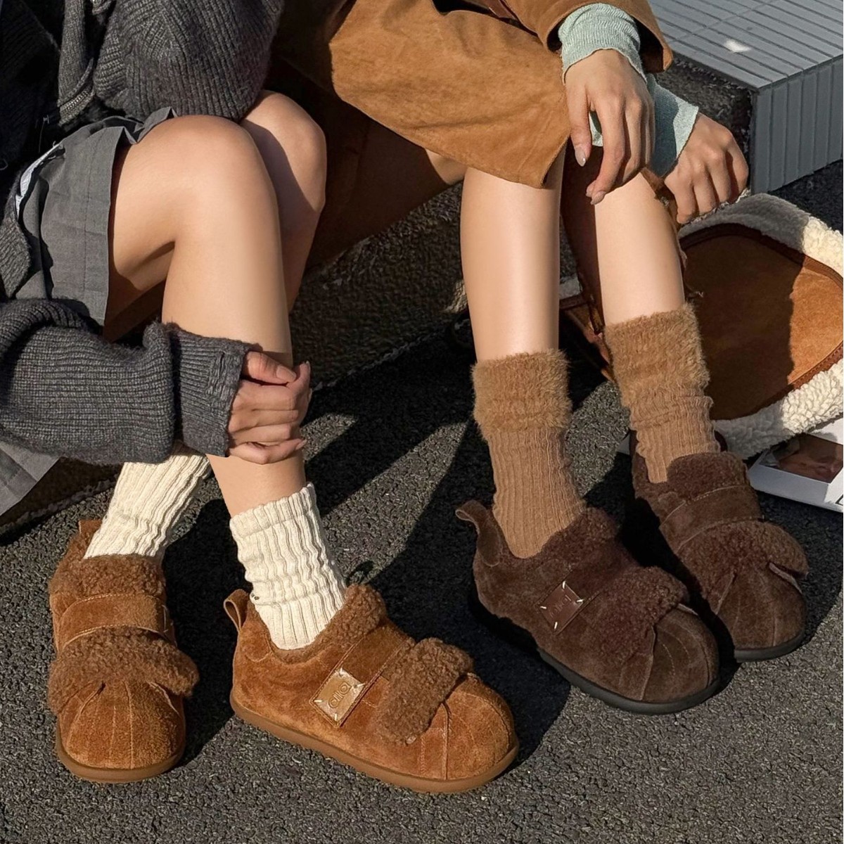 丑萌大头面包鞋女棉鞋板鞋