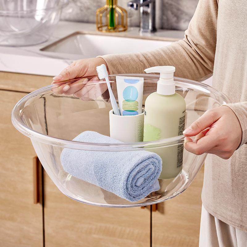 脸盆家用大号简约透明洗脸盆加厚耐用塑料盆洗菜盆宿舍洗衣小盆子,家庭/个人清洁工具,脸盆,淘宝优惠券,粉丝福利购,淘宝优惠卷