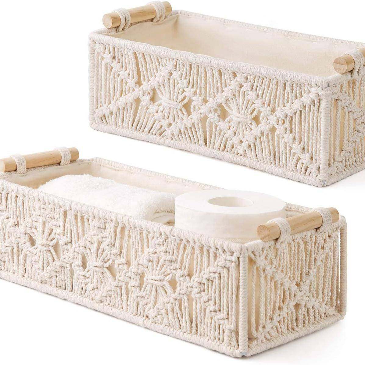 爆款棉绳手工编织收纳盒 桌面收纳盒杂物收纳筐套装置物筐,收纳整理,首饰盒,淘宝优惠券,粉丝福利购,淘宝优惠卷