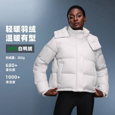 新款冬季90白鸭绒连帽羽绒服女加厚保暖防风短款羽绒外套D25142