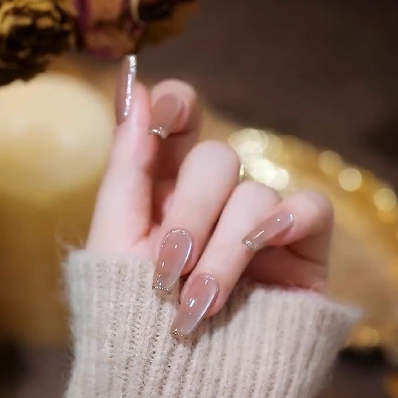 纯欲白月光粉黛落樱陶瓷猫眼美甲初春温柔仙女高级感纯手工穿戴甲,彩妆/香水/美妆工具,美甲工具,淘宝优惠券,粉丝福利购,淘宝优惠卷