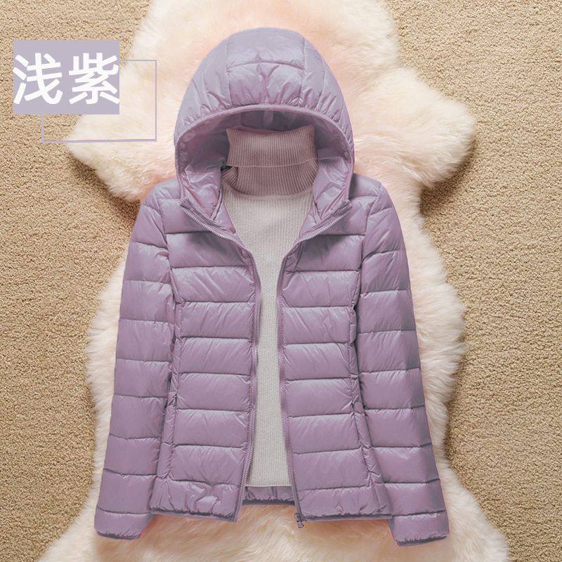 秋冬反季清仓轻便轻薄保暖羽绒服女短款韩版大码修身显瘦连帽特价