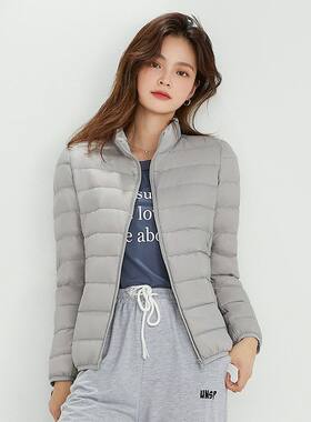 大码新款羽绒服女连帽立领短款学生韩版可爱修身轻薄外套休闲显瘦
