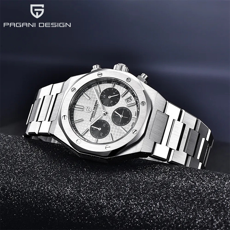 不锈钢伯佳尼多功能计时运动男表