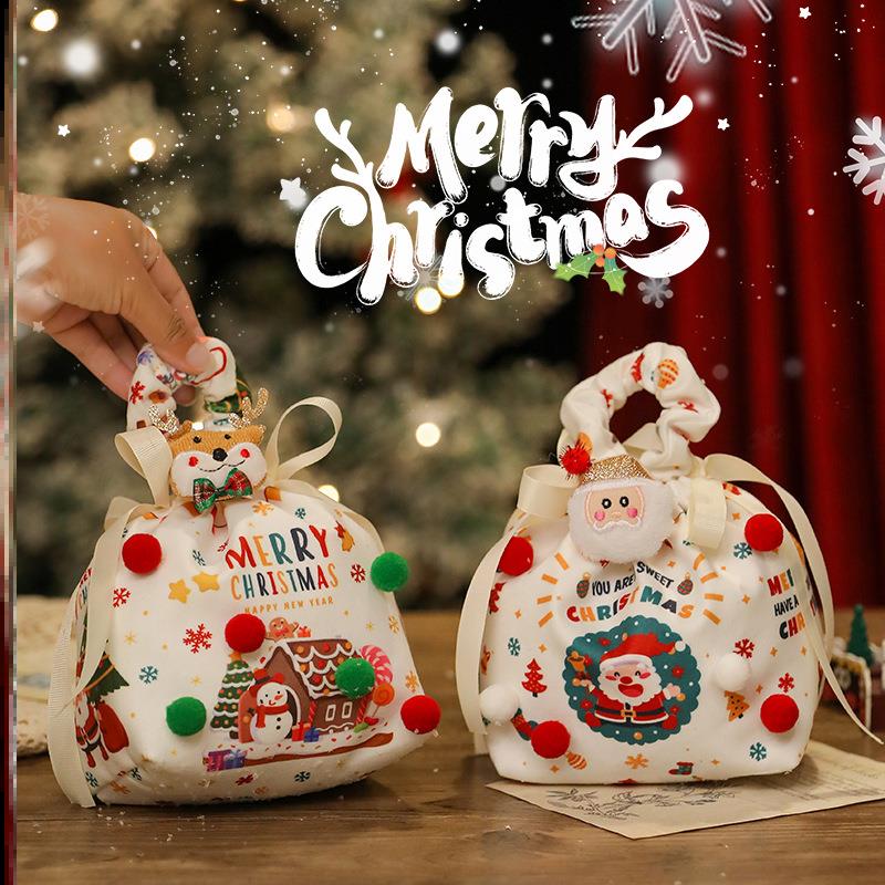 2025新款圣诞礼物袋手提袋平安夜苹果礼品袋伴手礼盒圣诞节包装盒
