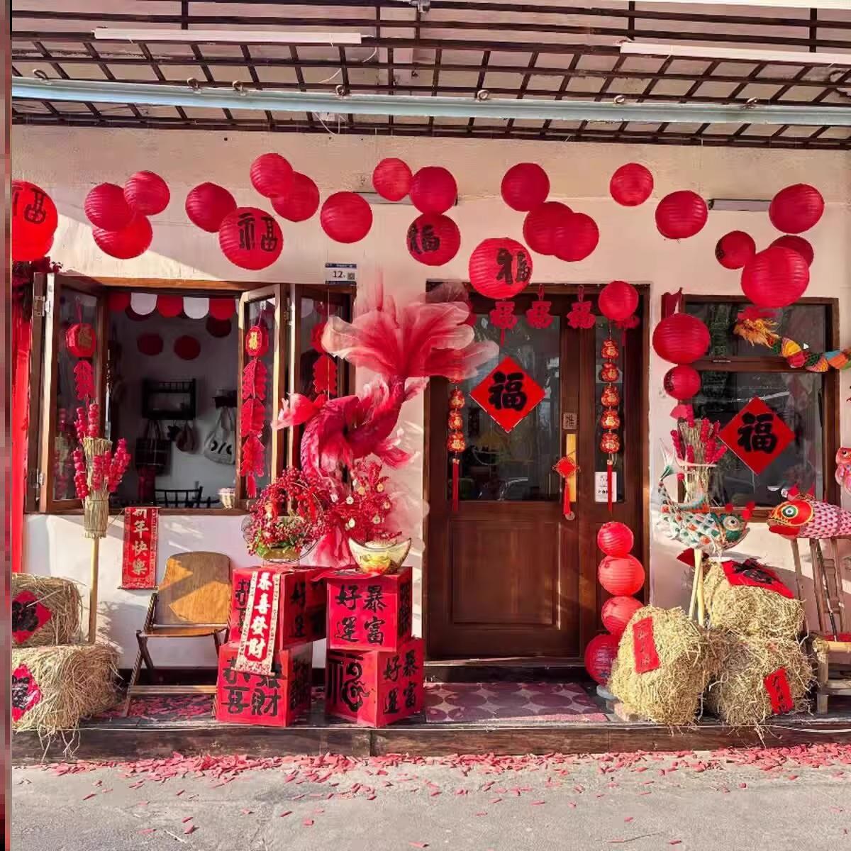 2026新年马年元旦装饰金鱼灯笼摆件春节场景氛围感场景布置打卡