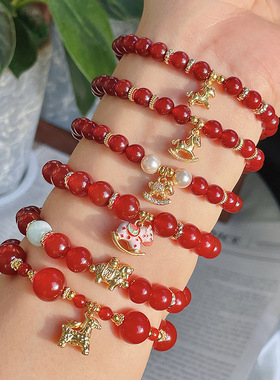 马年新款马上有钱本命年红玉髓