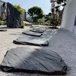天然青石板踏步石草坪汀步石园林户外庭院地砖草坪垫脚石防滑耐磨